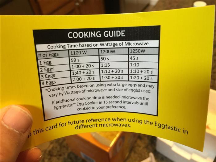 Microwave Egg Cooker Time Chart