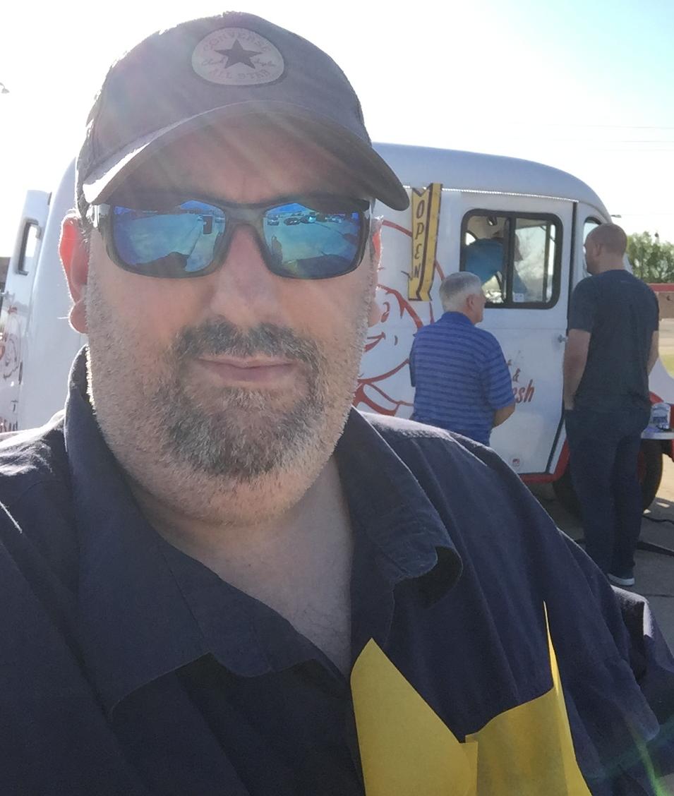 Rob O'Hara in front of a food truck