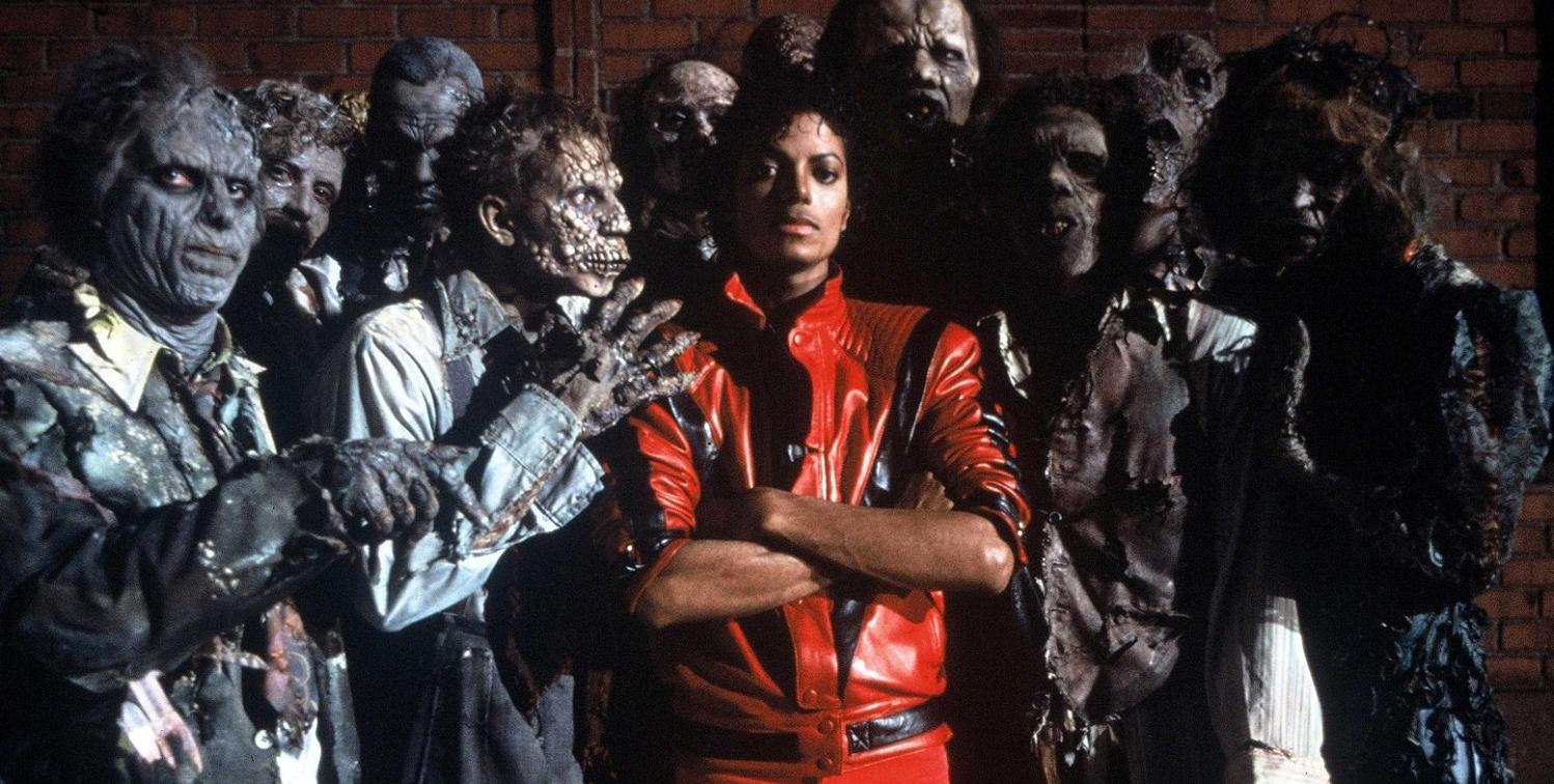 Michael Jackson as a zombie from Thriller